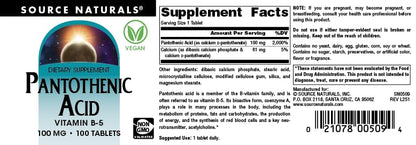 Side profile of Source Naturals B5 supplement bottle