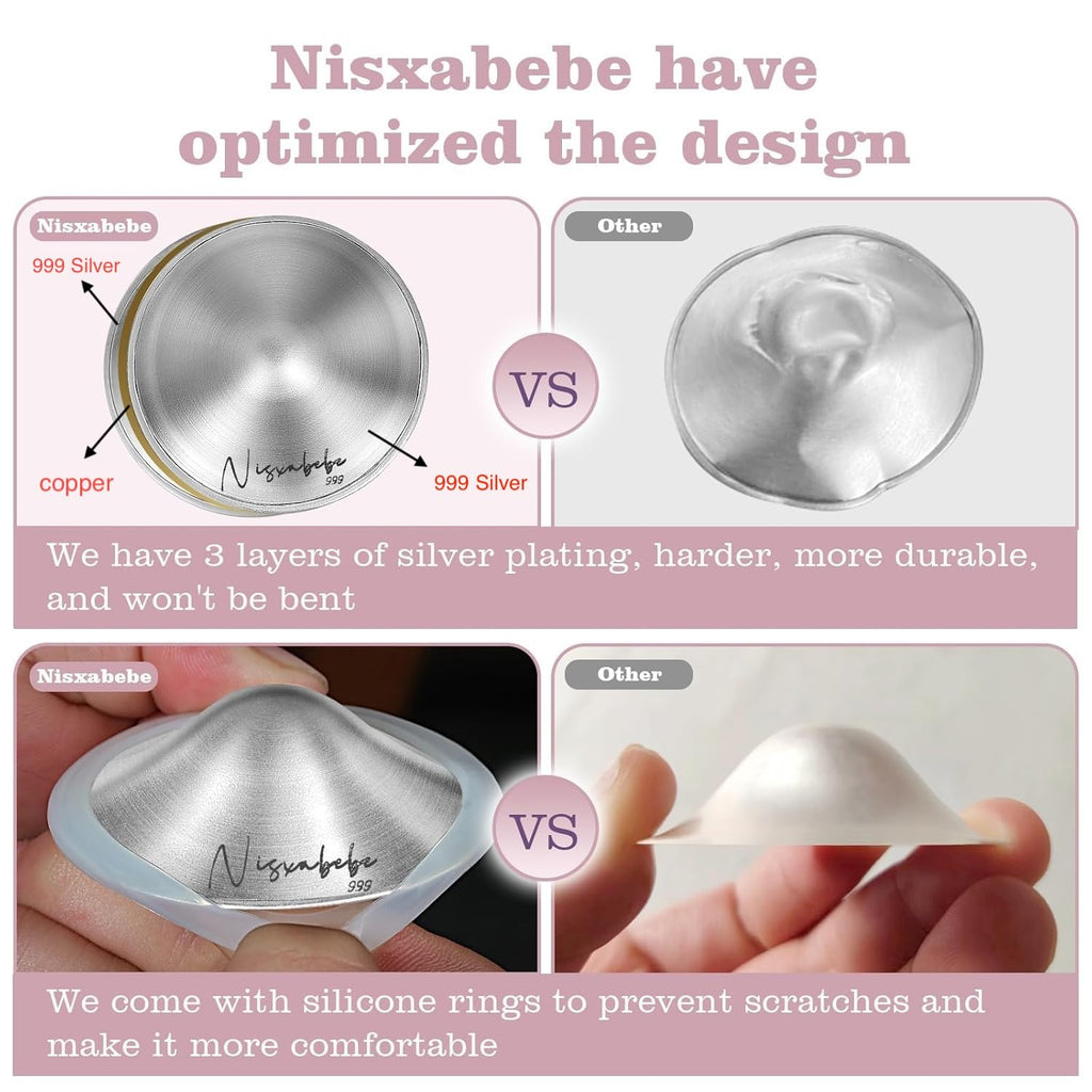 Side profile of Nisxabebe nursing cups showing anatomical design