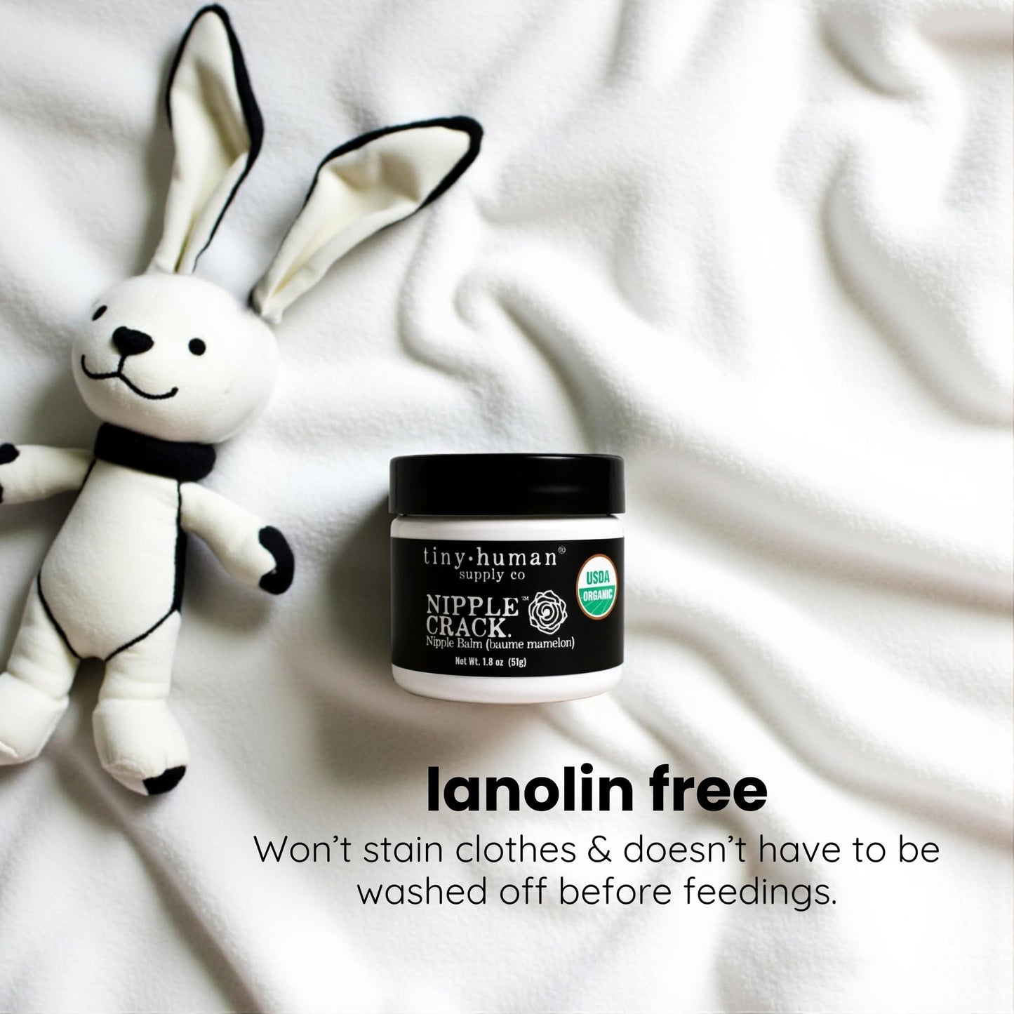 Close up of Tiny Human Supply Co nipple balm texture