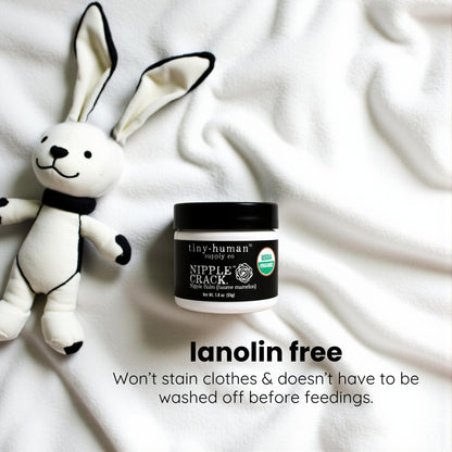 Close up of Tiny Human Supply Co nipple balm texture