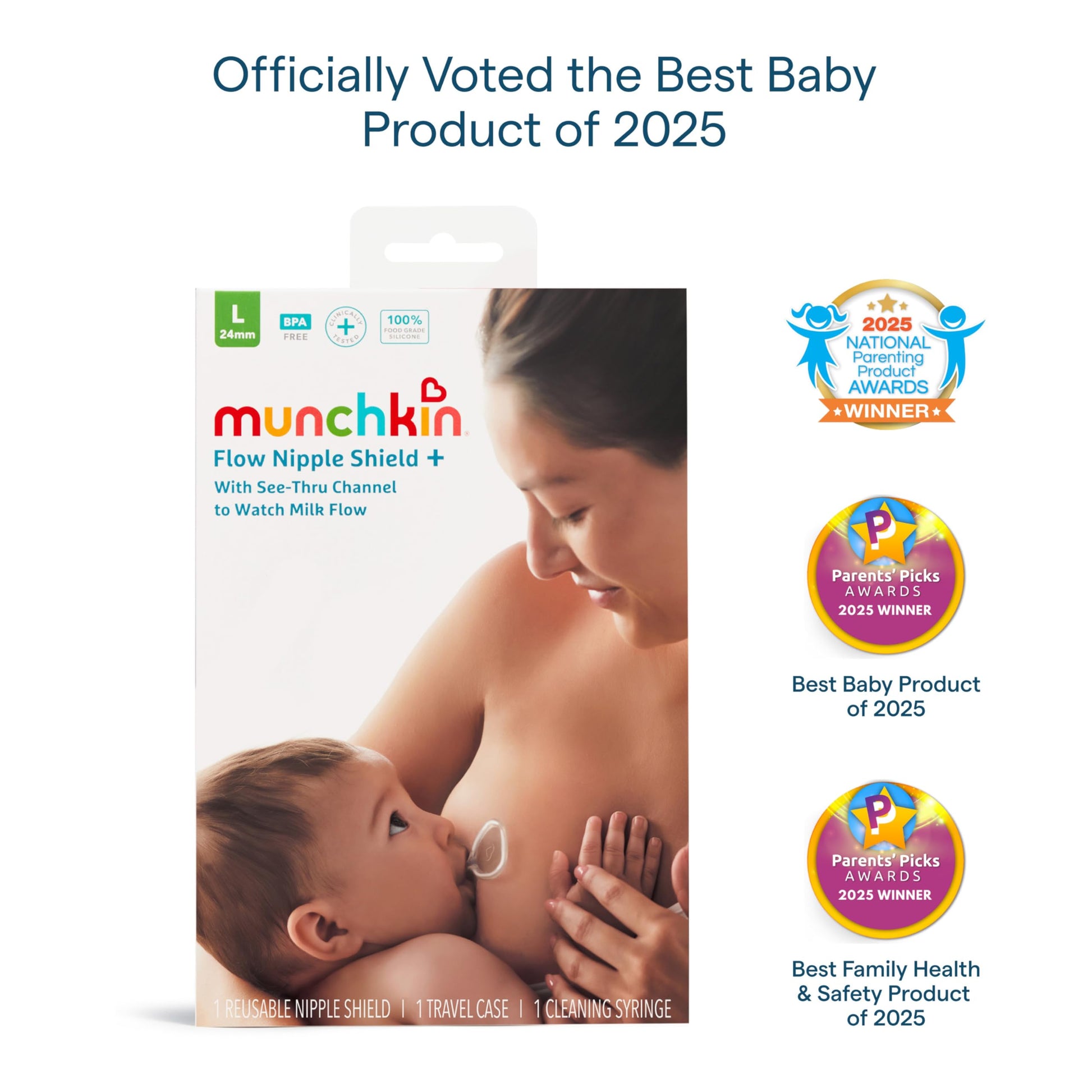 Comparison of Munchkin Flow silicone shield size