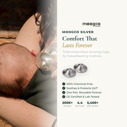 Close up of Moogco 999k silver nipple protection shields