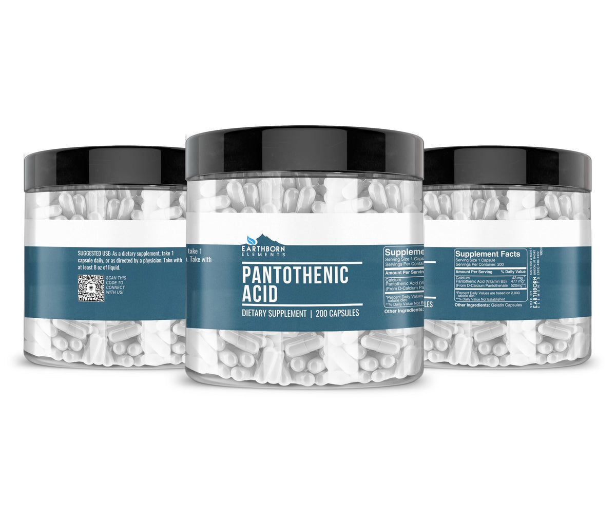 Earthborn Elements Pantothenic Acid dietary supplement side view