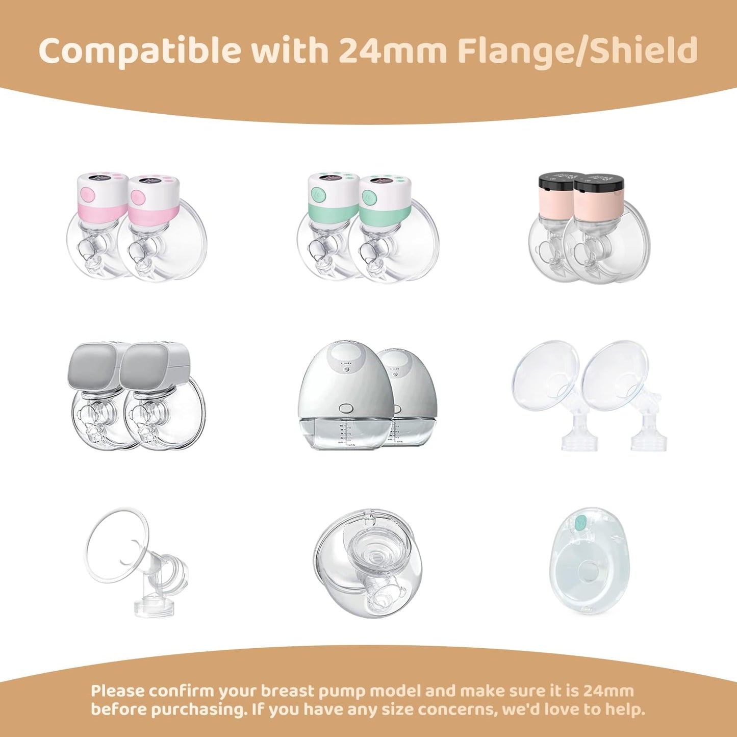 Set of 4 transparent 19mm silicone breast pump inserts