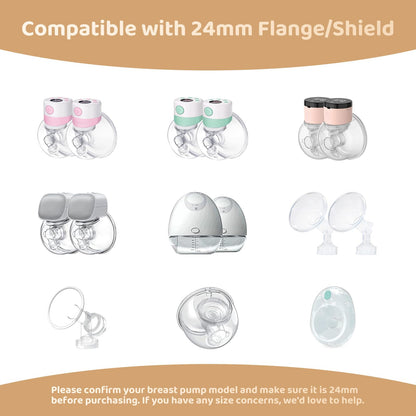 Set of 4 transparent 19mm silicone breast pump inserts