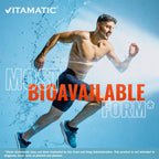 Side view of 100 gram Vitamatic Vitamin B5 powder container