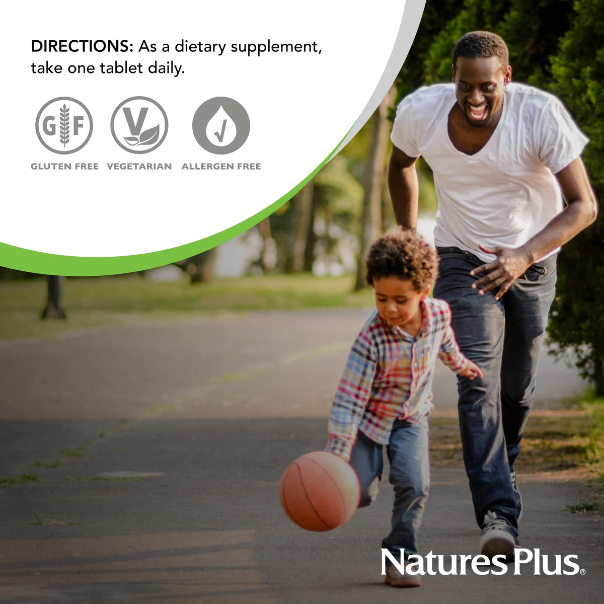 Side view of NaturesPlus Pantothenic Acid 1000 mg container