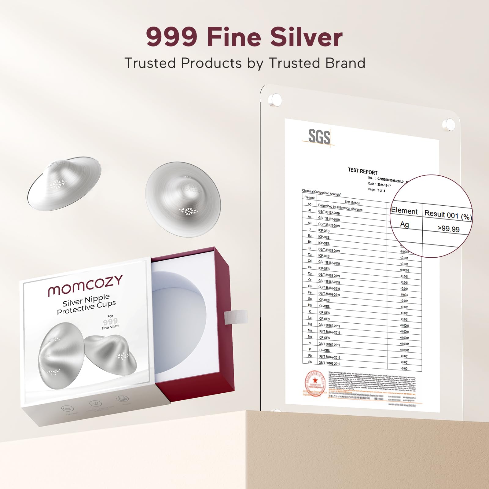 Breastfeeding mother using Momcozy 999 silver nipple covers