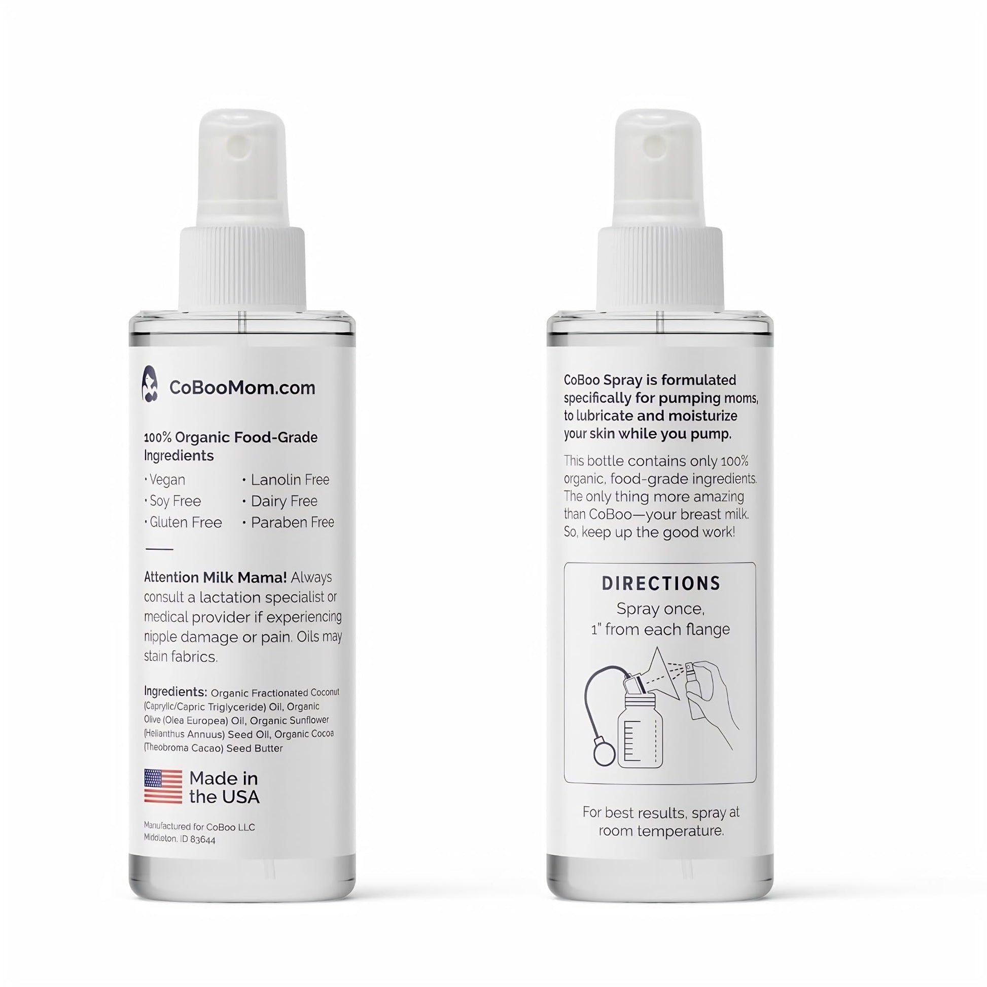 CoBoo organic pumping spray travel sized bottle