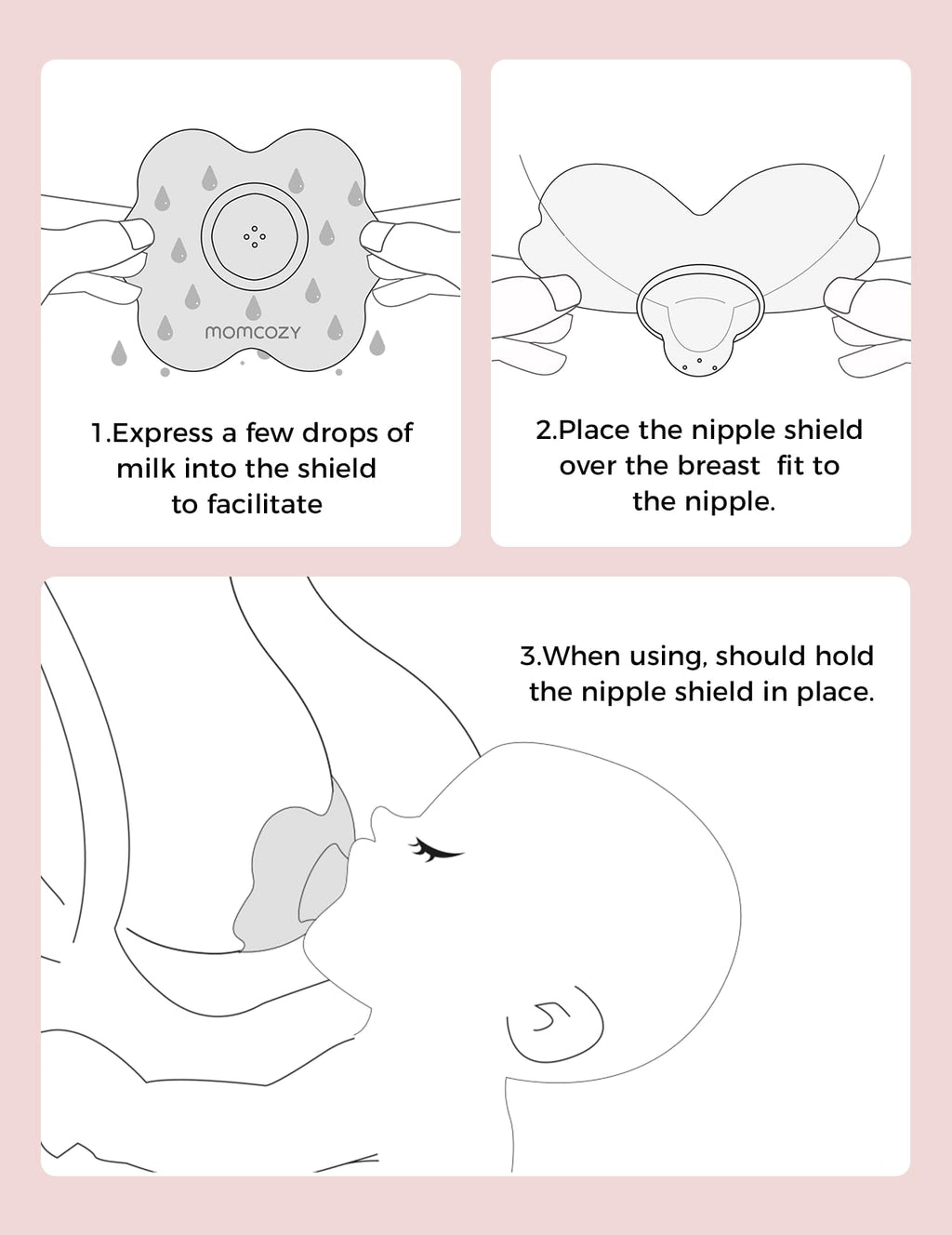 Momcozy nipple shield pair for flat nipples