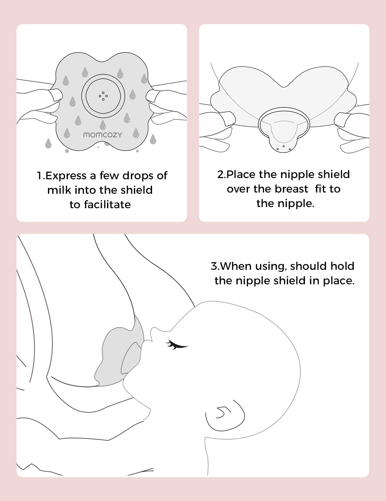 Momcozy nipple shield pair for flat nipples