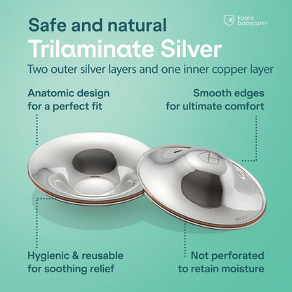 Anatomical shape of Koala Babycare silver cups