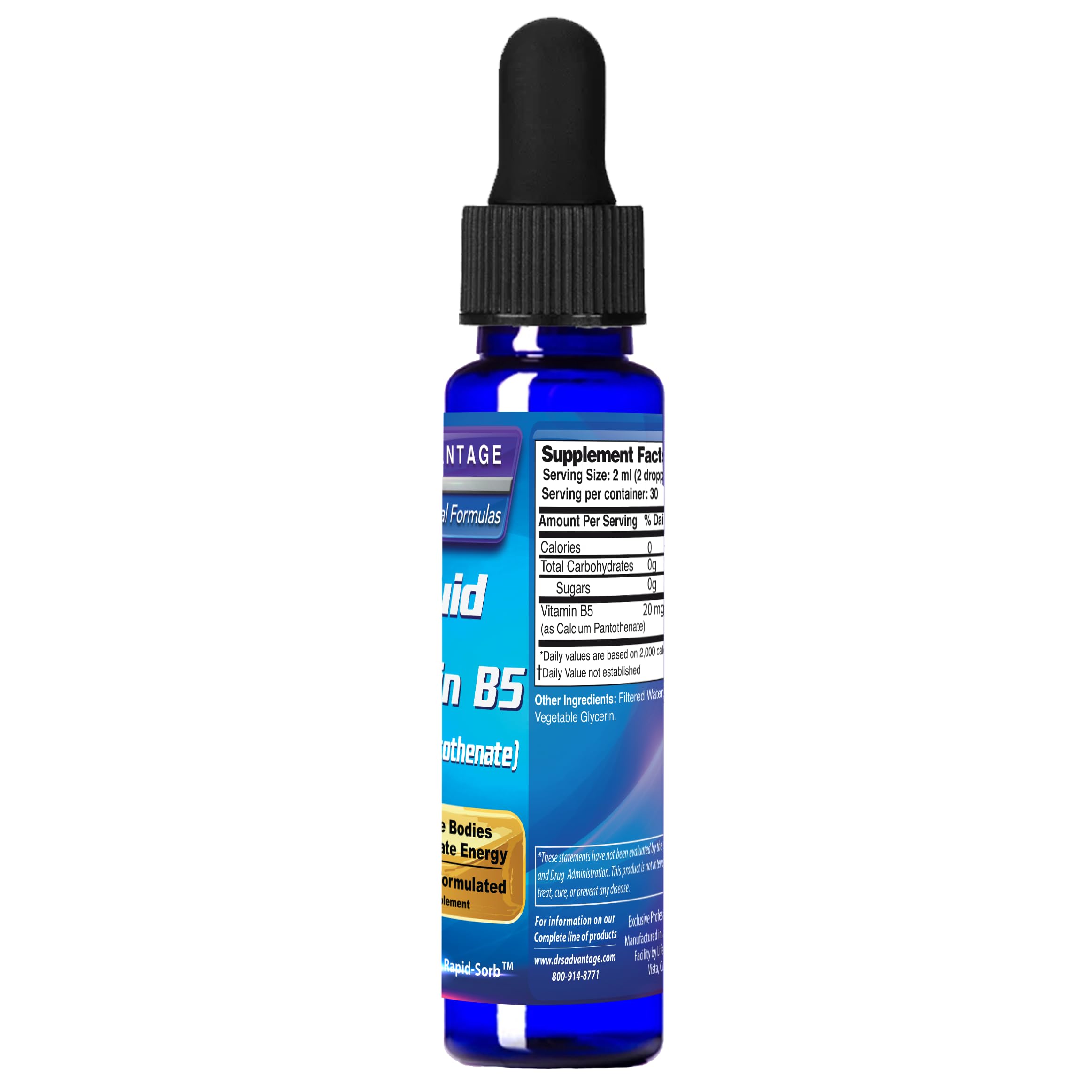Dr's Advantage Liquid Vitamin B5 2 ounce dropper bottle