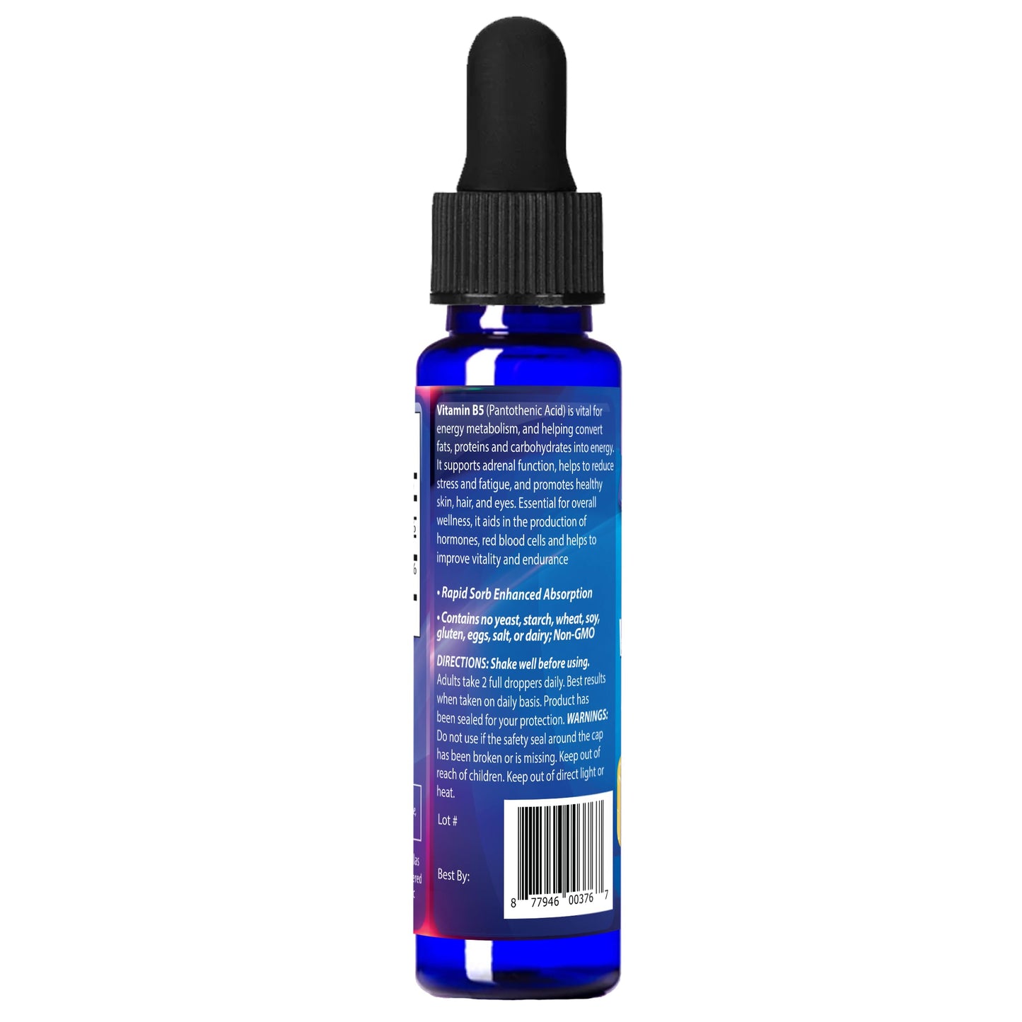 HoneyCombs Rapid-Sorb Vitamin B5 liquid supplement packaging