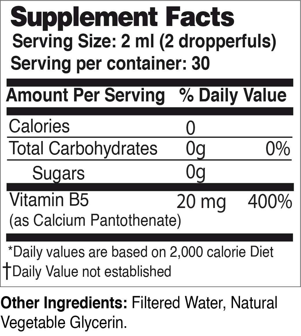 Dr's Advantage Liquid Vitamin B5 energy supplement bottle isolated