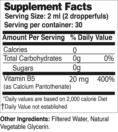 Dr's Advantage Liquid Vitamin B5 energy supplement bottle isolated
