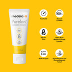 Medela Purelan tube showing natural lanolin ingredients