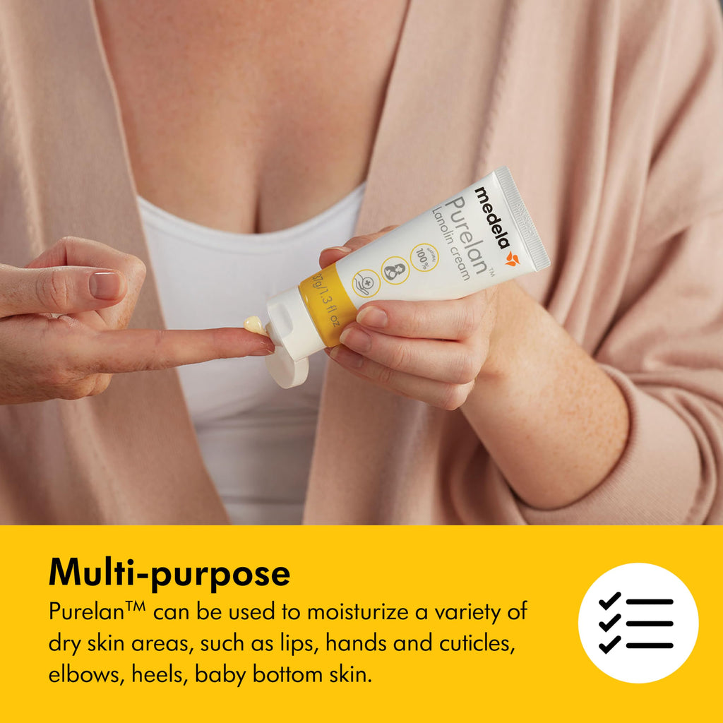 Medela Purelan hypoallergenic cream application demonstration