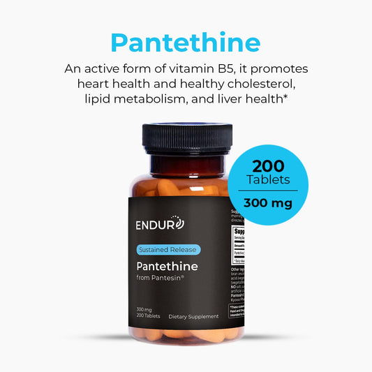 Endurance Products Pantethine supplement facts label detail