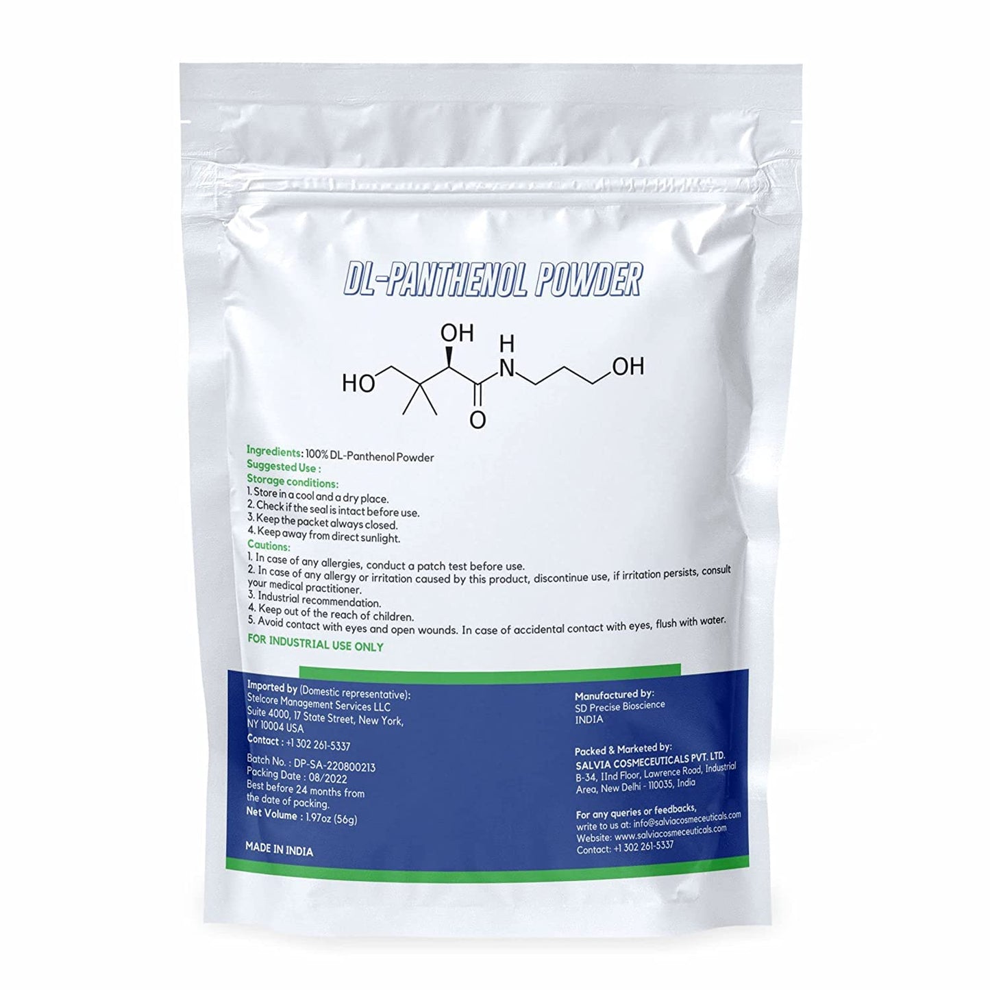 Close up view of Myoc Vitamin B5 powder texture
