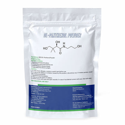 Close up view of Myoc Vitamin B5 powder texture