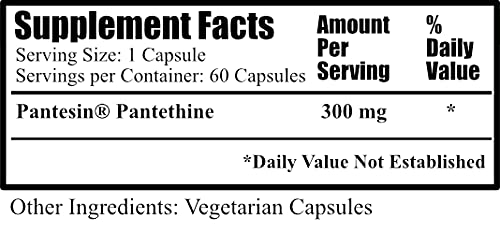Daily Manufacturing Pantethine supplement label details