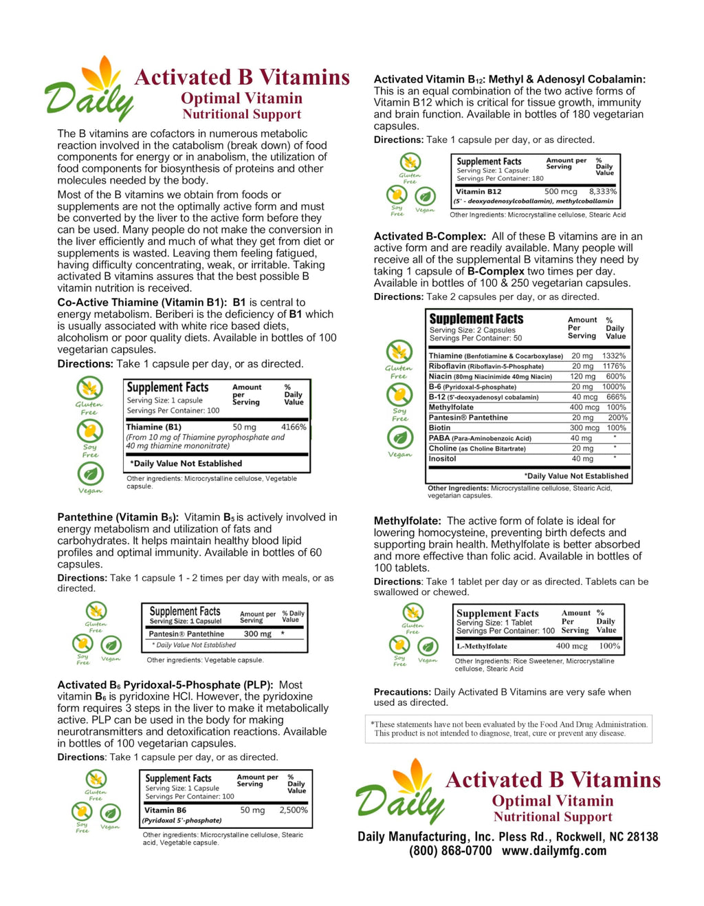 Daily Manufacturing Pantesin Vitamin B5 60 capsules packaging