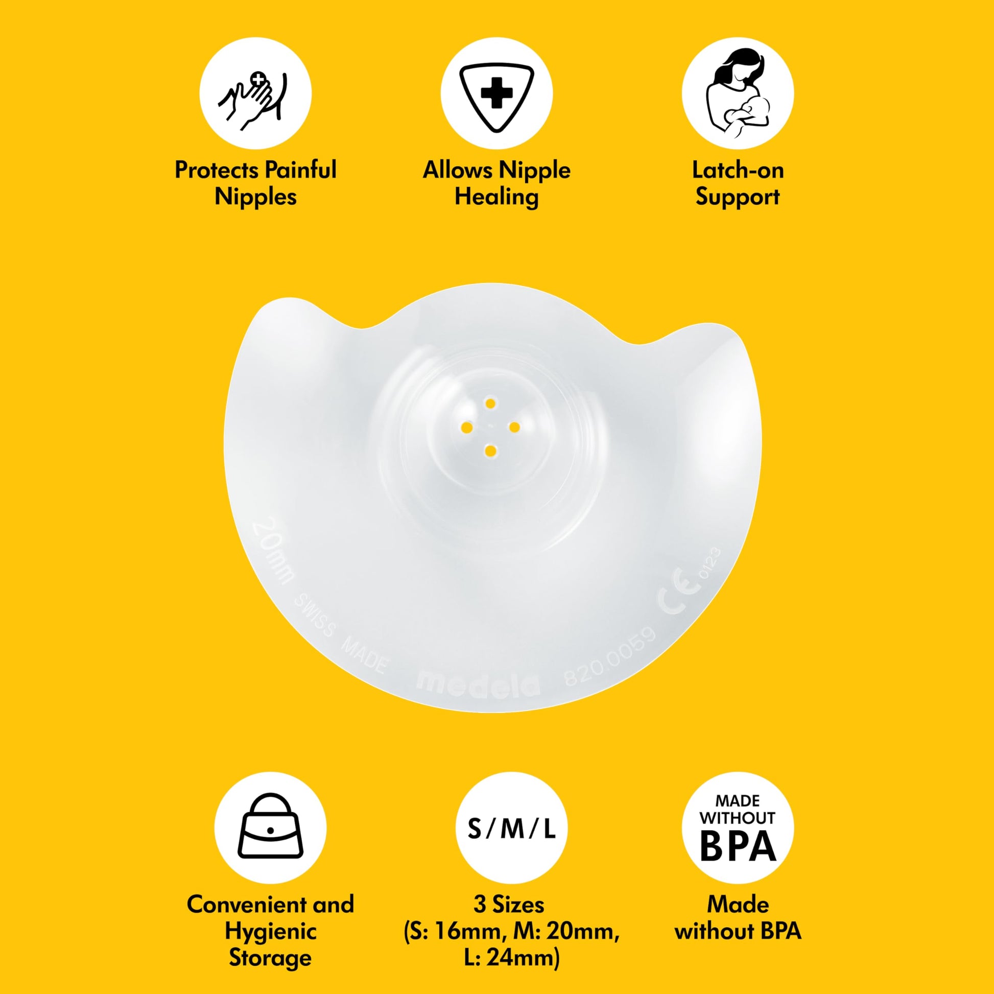 Side profile of Medela Contact Nipple Shield 20mm