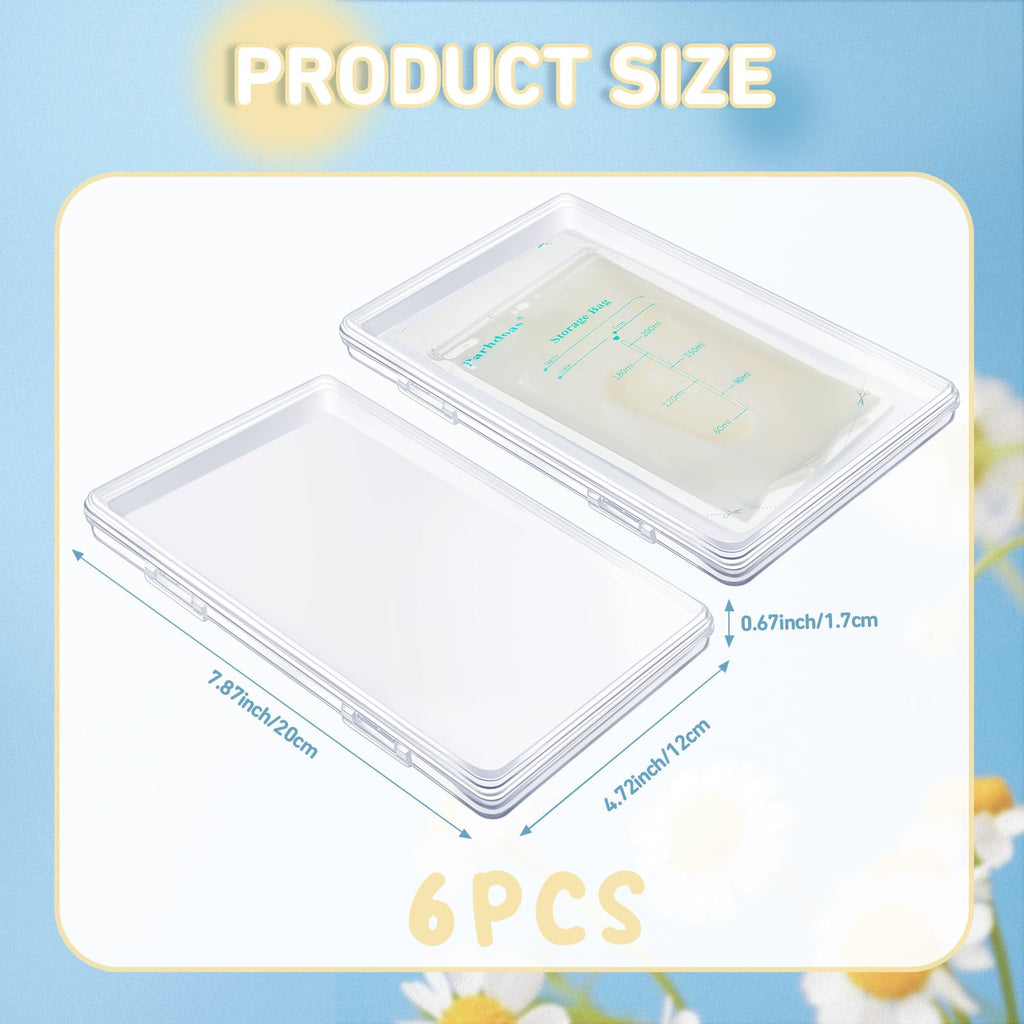Hushee breast milk freezer tray holding a storage bag flat
