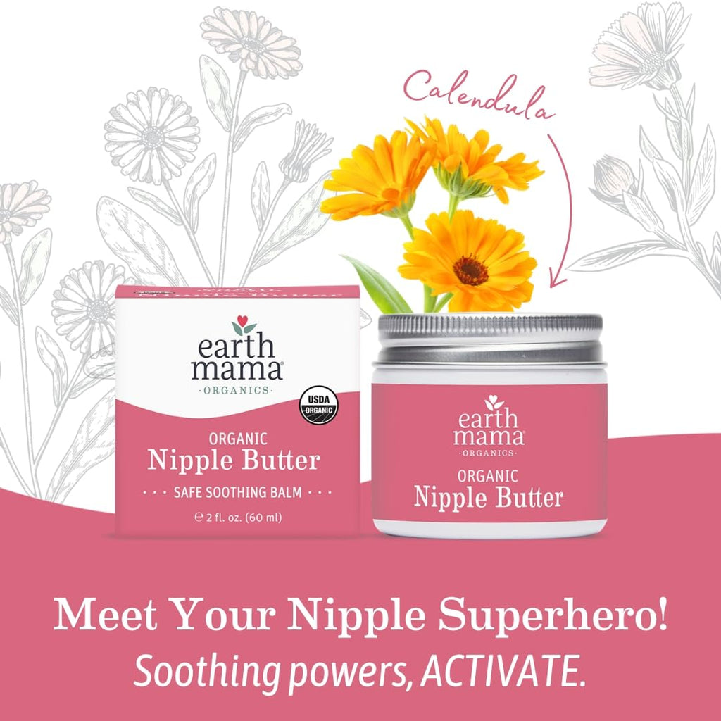 Earth Mama Organic Nipple Butter skincare jar lifestyle view