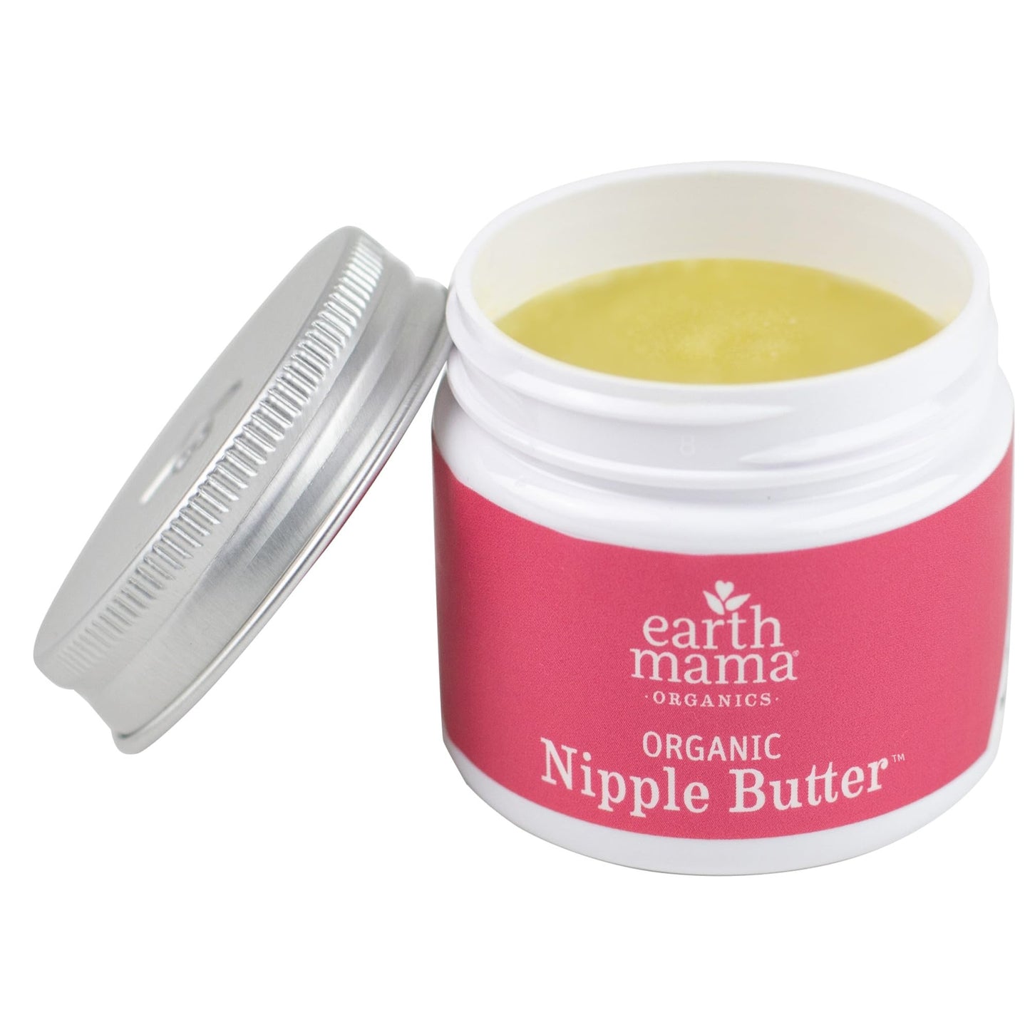 Earth Mama Organic Nipple Butter jar with lid removed