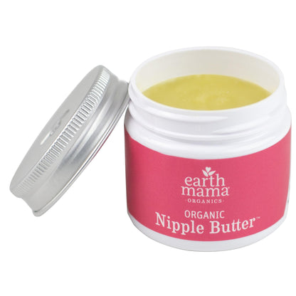 Earth Mama Organic Nipple Butter jar with lid removed