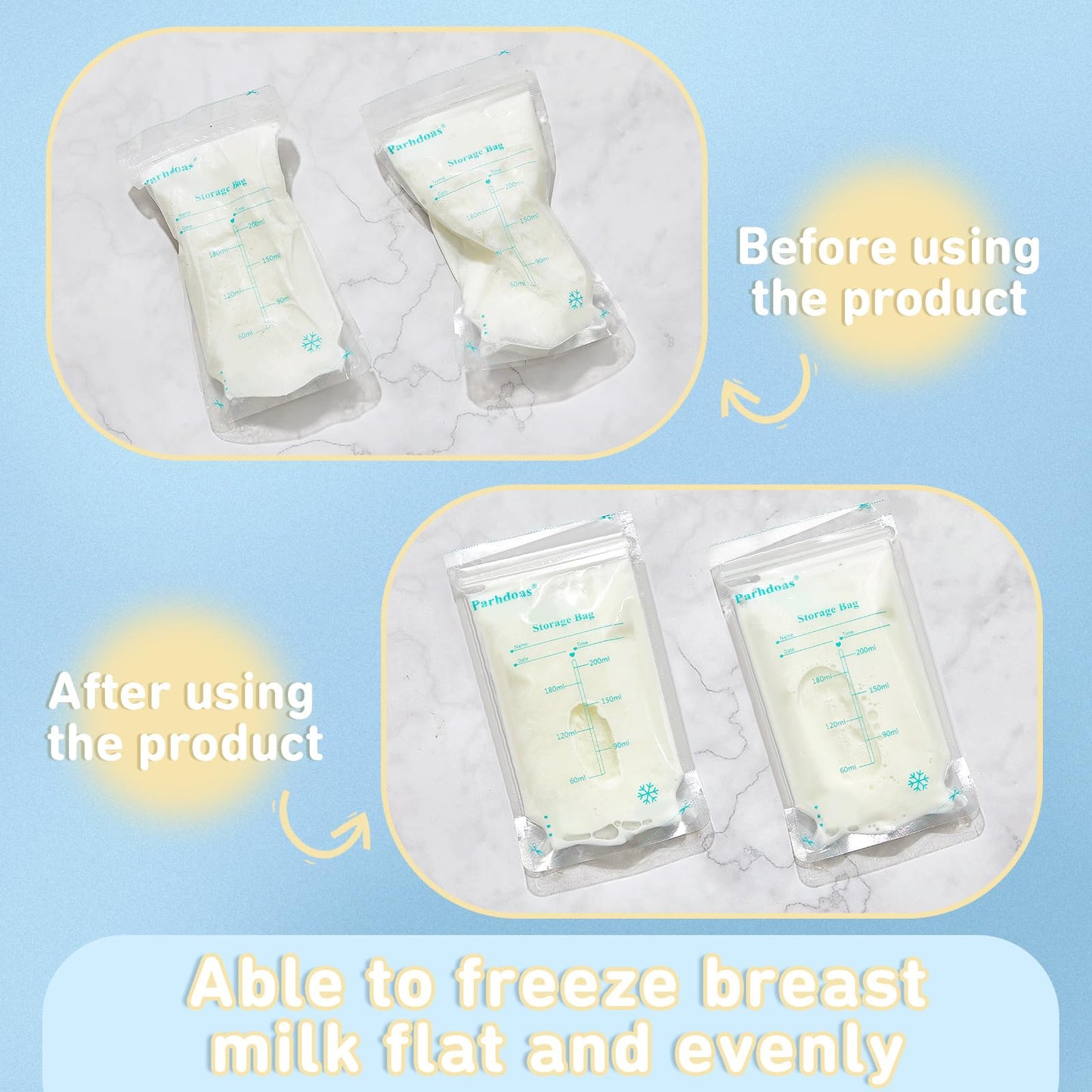 Hushee clear storage tray holding baby food pouches