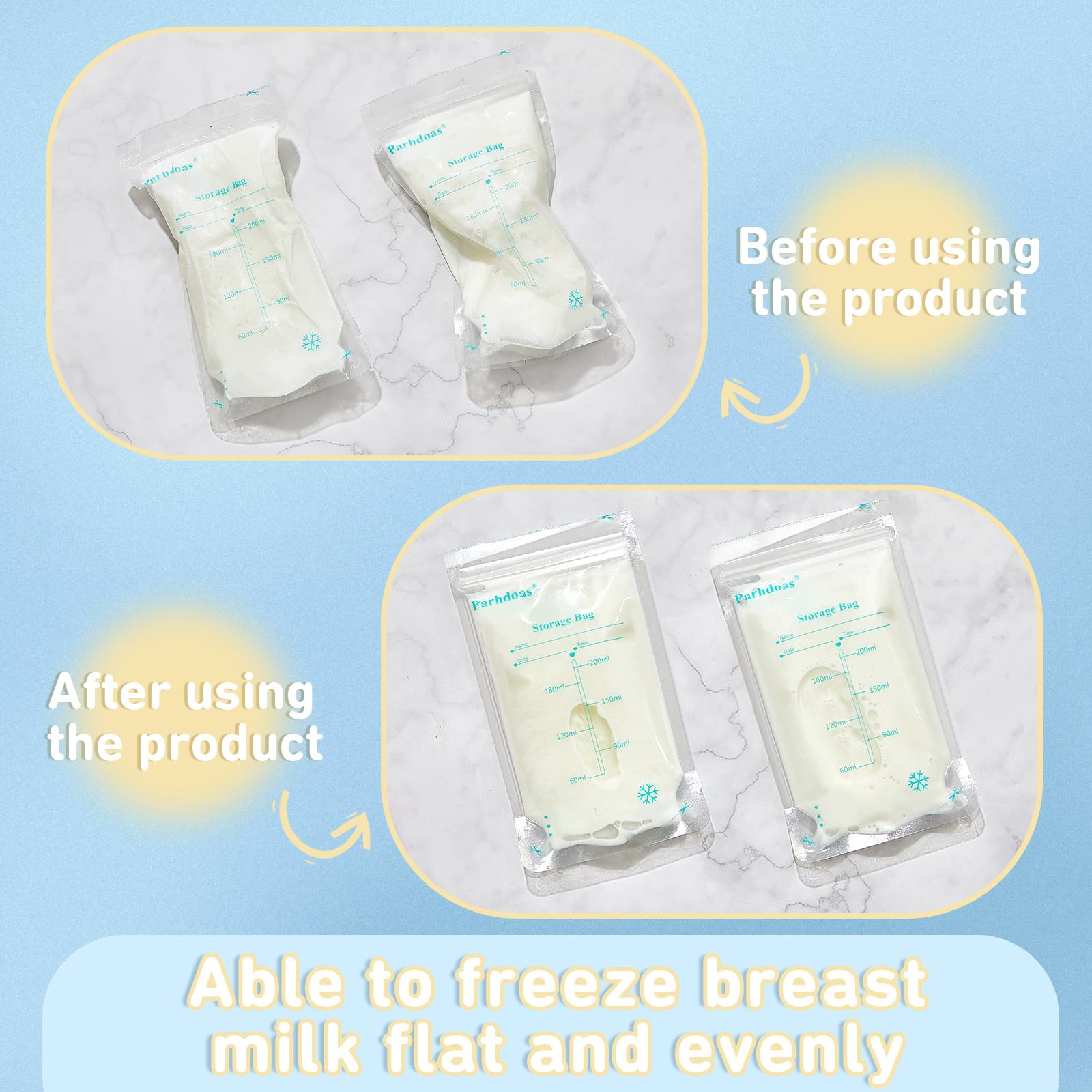 Hushee clear storage tray holding baby food pouches
