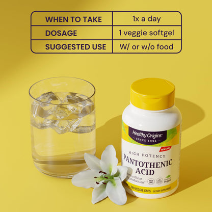 Top view of Healthy Origins Vitamin B5 supplement container