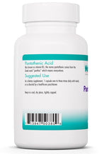 Back of Nutricology Pantothenic Acid bottle showing ingredient facts