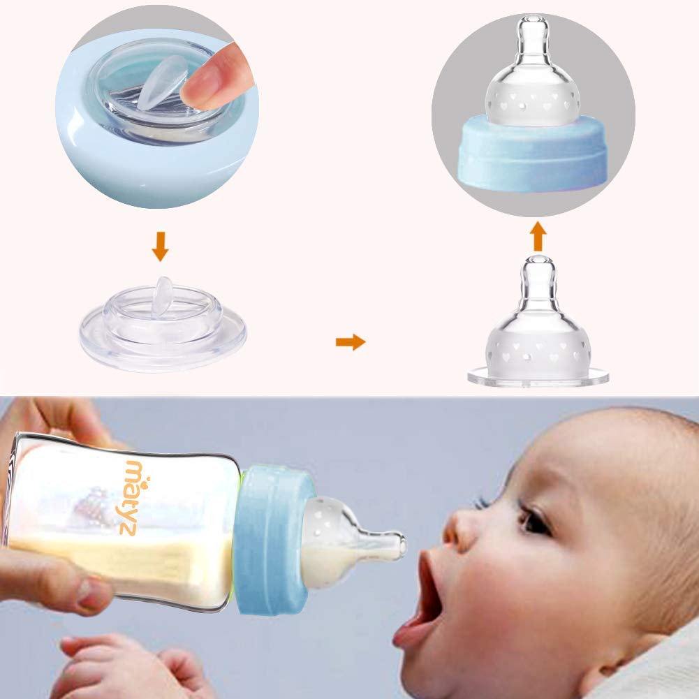 Matyz freezer safe glass breastmilk storage set with caps