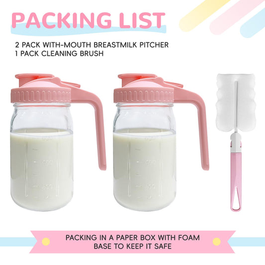 Riznpo 32 fluid ounce glass pitcher with lid open