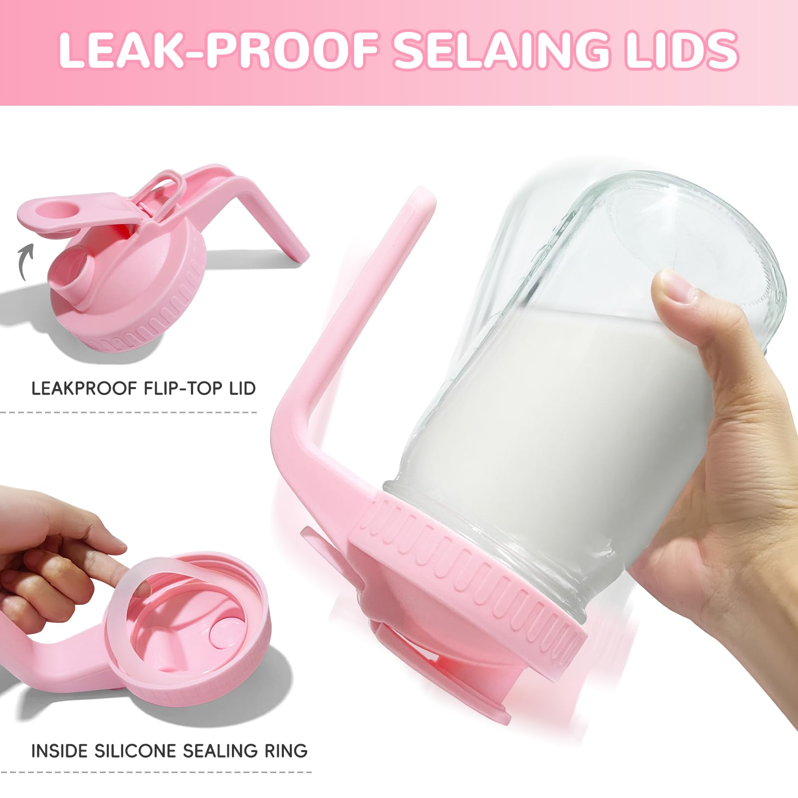 Riznpo glass pitcher showing leak proof silicone seal details