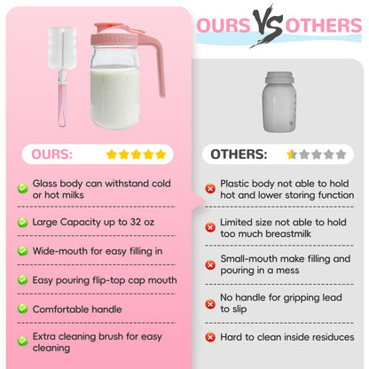 Two pack breast milk pitcher set for freezer storage