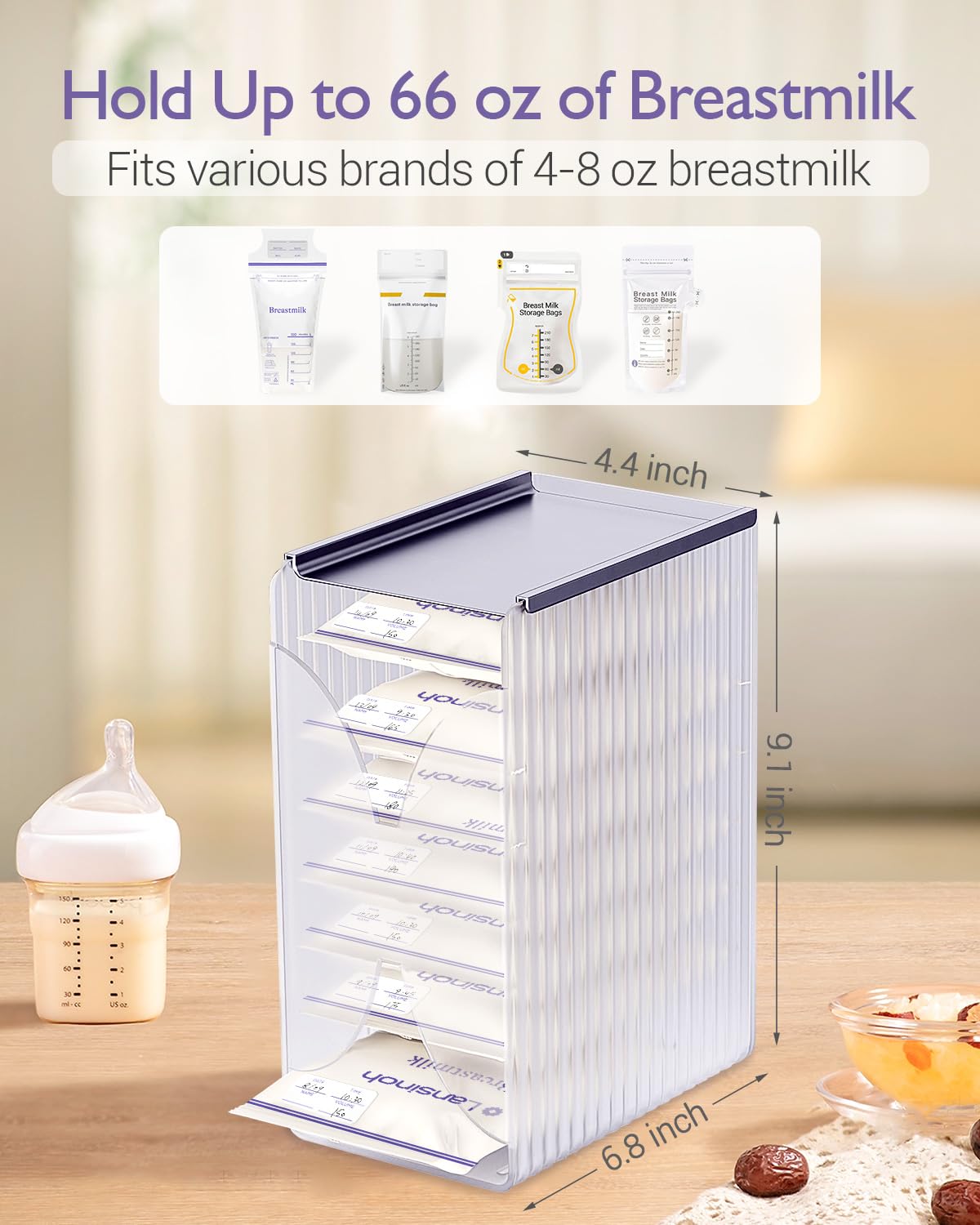 Top down view of E1vee1 breastmilk freezer storage system