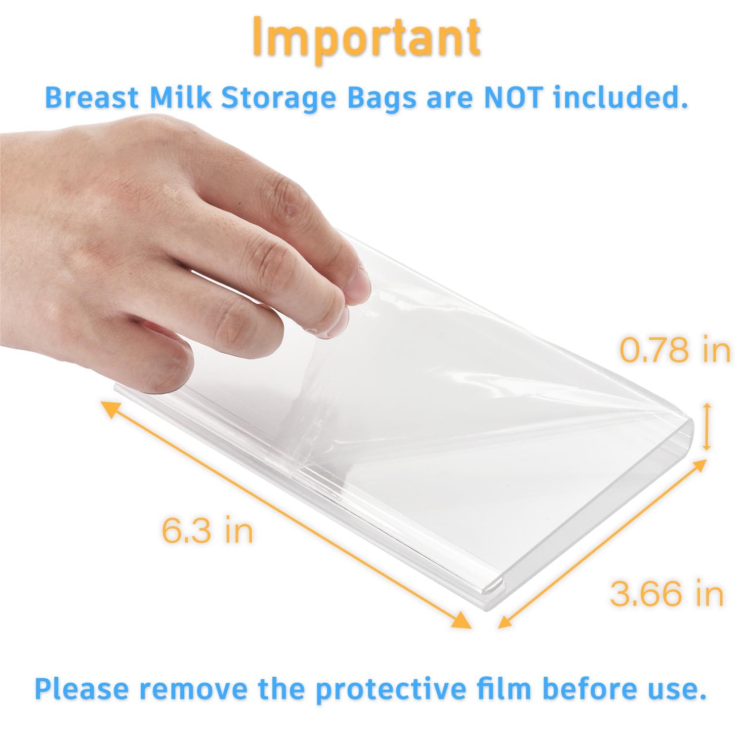 Ugotfeels breast milk freezer flattener tray holding a bag of milk
