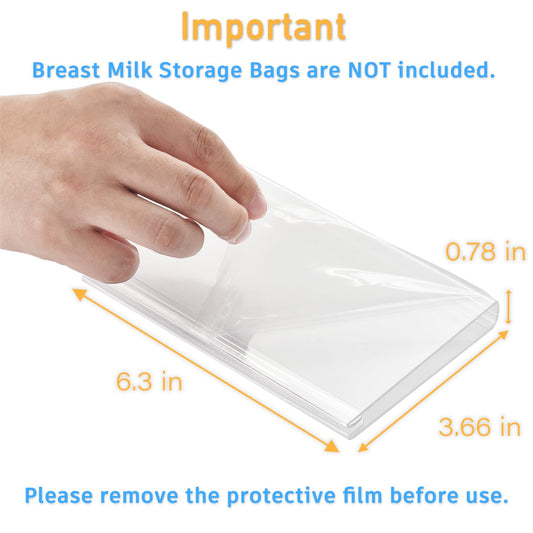 Ugotfeels breast milk freezer flattener tray holding a bag of milk