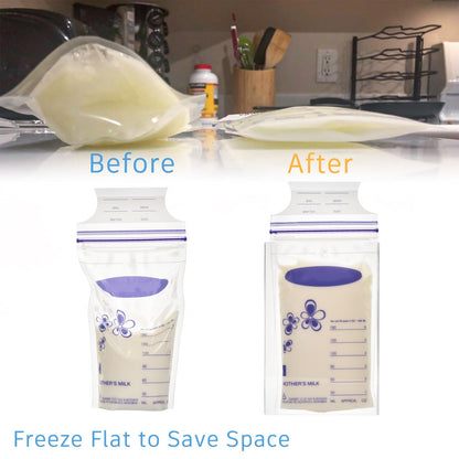 Stacked flat frozen breast milk bags using Ugotfeels organizers