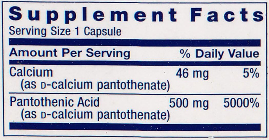 Top view of Life Extension Pantothenic Acid bottle cap