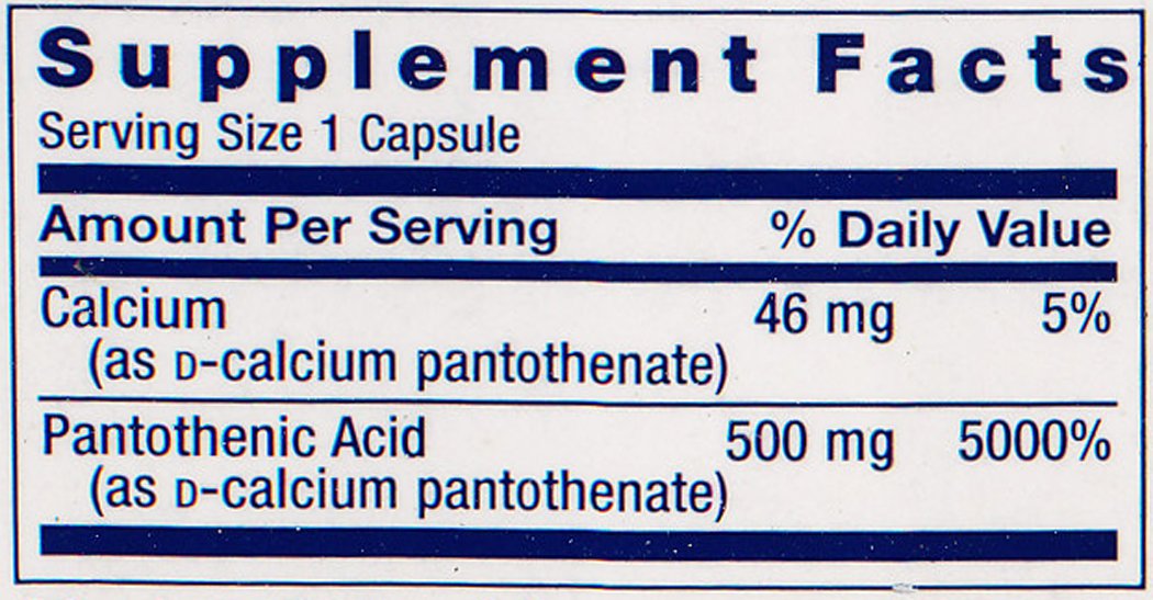 Professional studio shot of Life Extension Vitamin B5 supplement