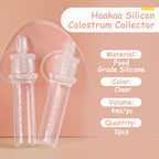Haakaa colostrum collector being used for breastmilk storage