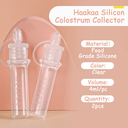 Haakaa colostrum collector being used for breastmilk storage