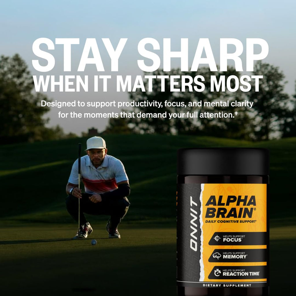 Person using Onnit Alpha Brain for focused study session