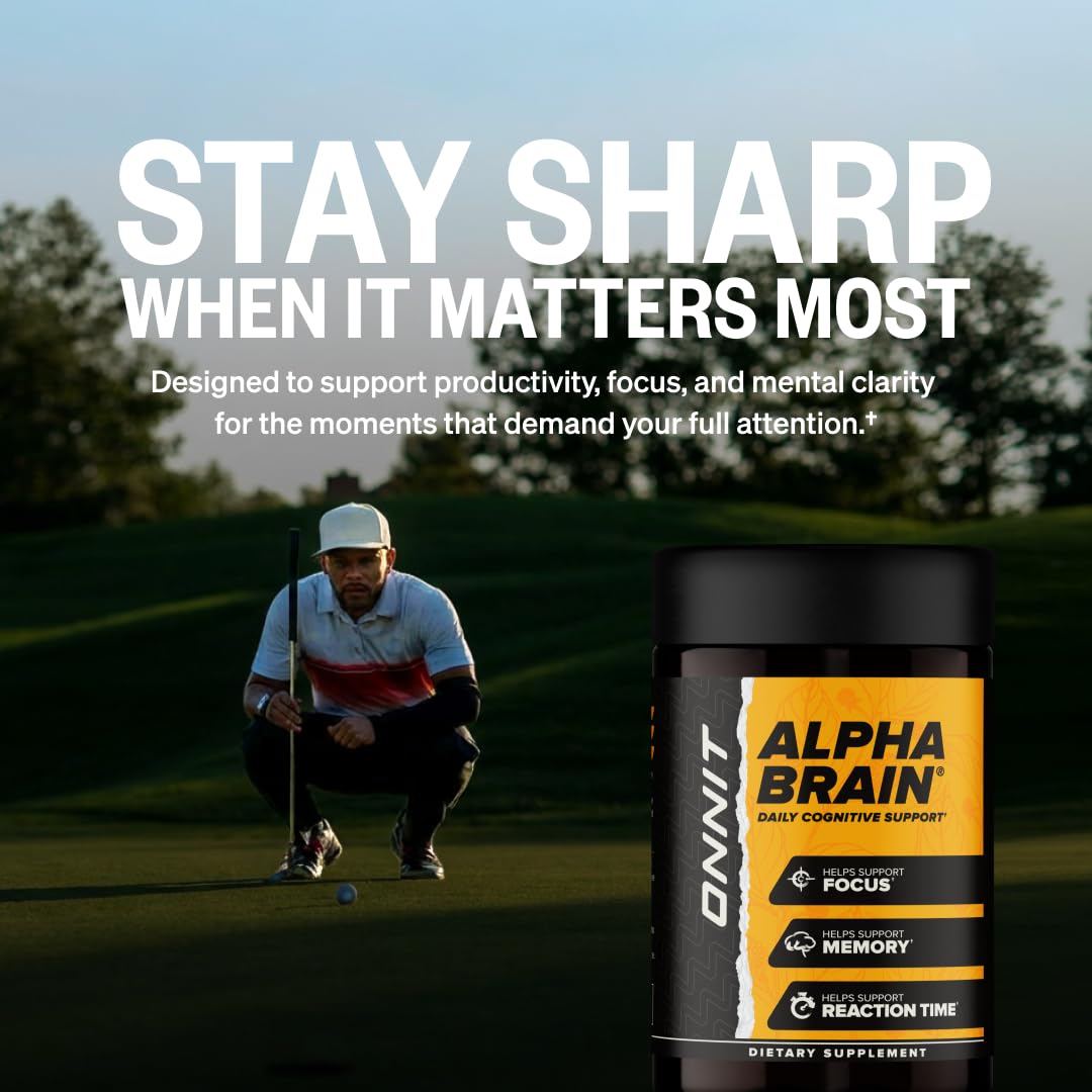 Person using Onnit Alpha Brain for focused study session